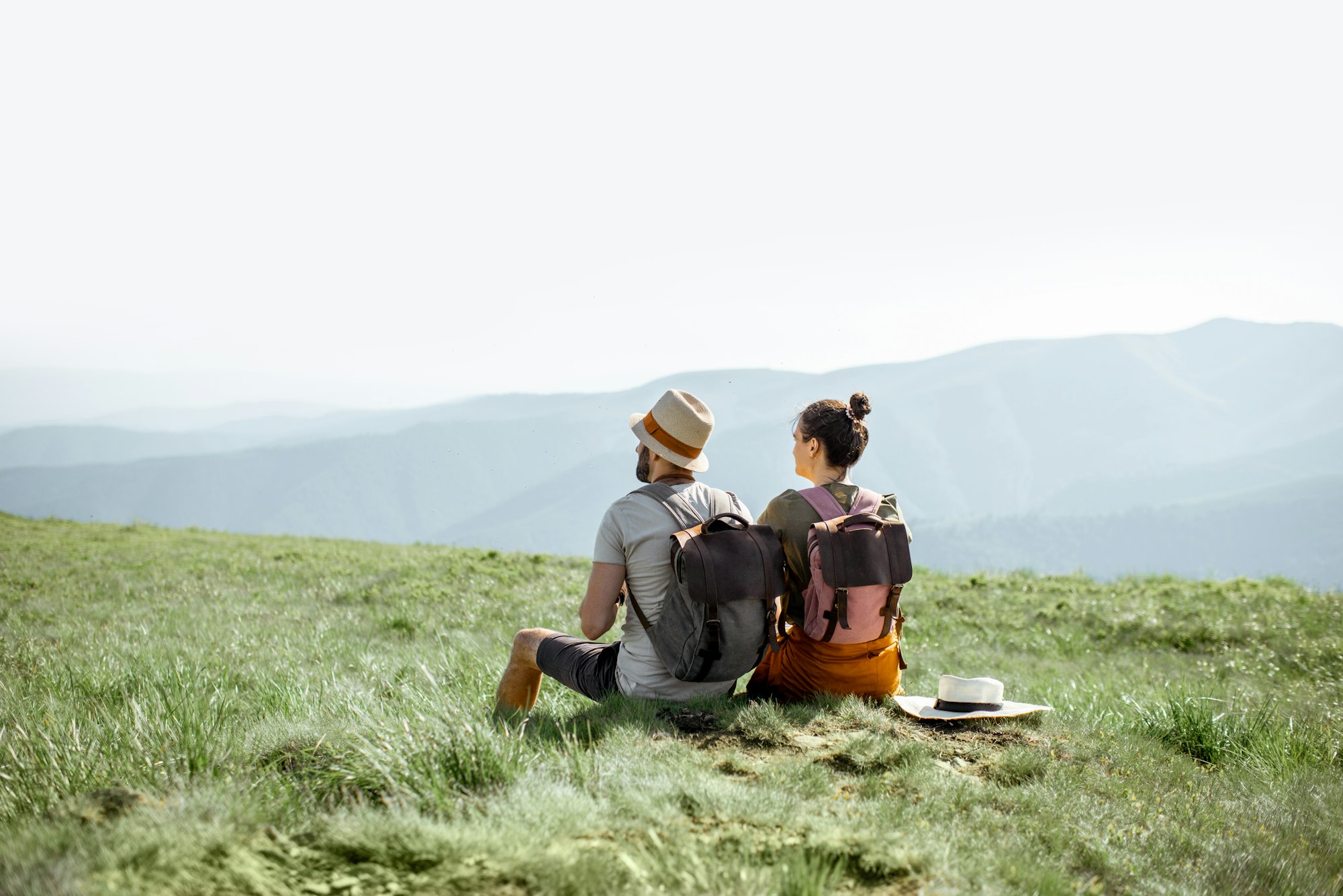 Couple traveling in the mountains